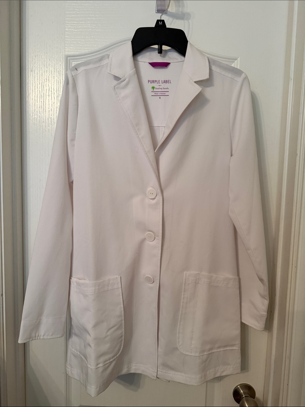 Women's purple label White Button-Front lab Coat